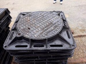 Nắp hố ga gang khung âm Hàn Việt
