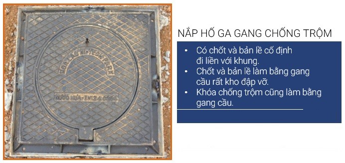 nắp hố ga gang chống mất cắp