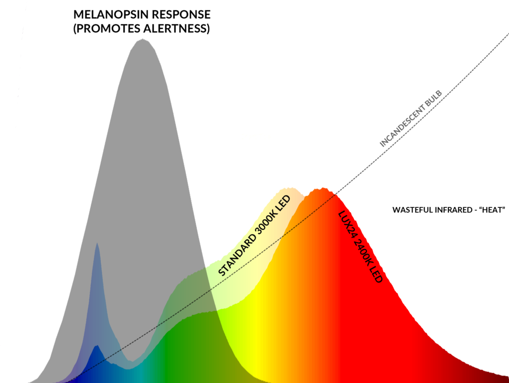 do thị bieu dien duong cong do nhay doi voi phan ung melanopsin