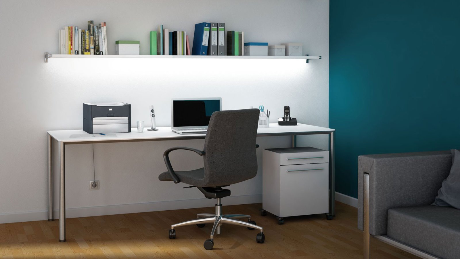 phong lam viec nen su dung den co muc quang thong cao